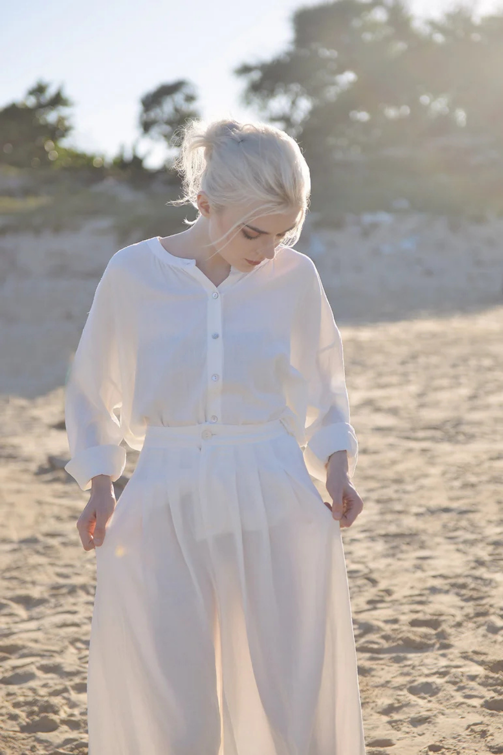 Linen Pajamas Women - Linen Cotton LoungeWear - Comfy Cotton Nightwear - Women Cotton Pjs