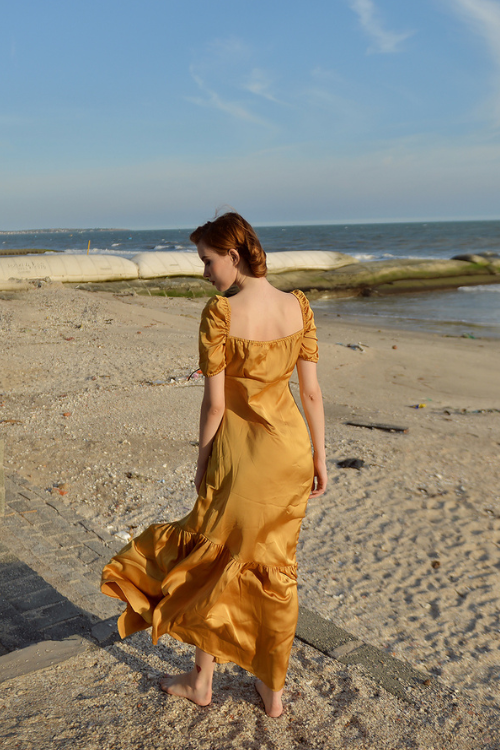 Maxi Silk Dress Full Length - Vintage Style Silk Gown - Vintage Style Gown - Silk Dress - Mulberry Silk Dress