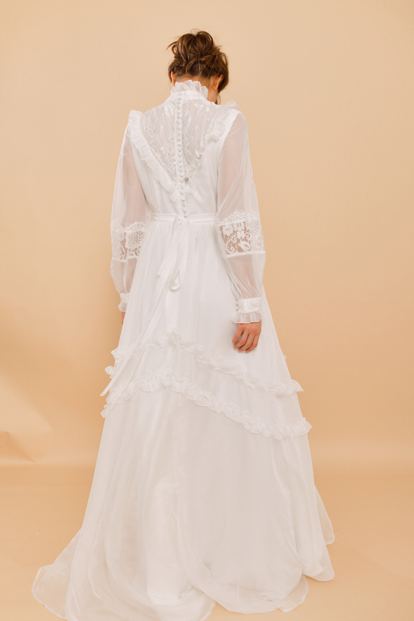 FARRAH Victorian-Inspired Silk Wedding Gown