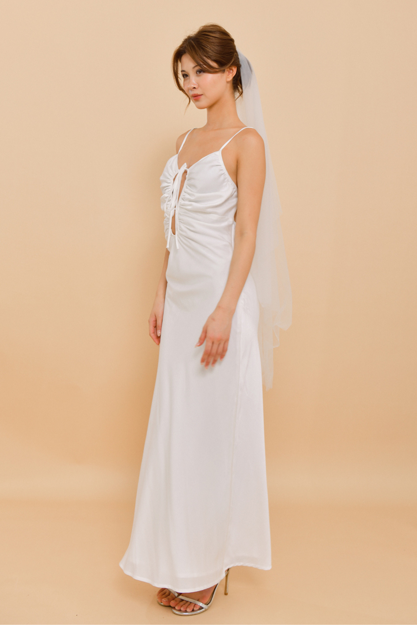 GIGI Spaghetti Strap Silk Wedding Dress