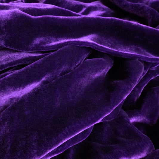 Silk Velvet by the yard in Eggplant