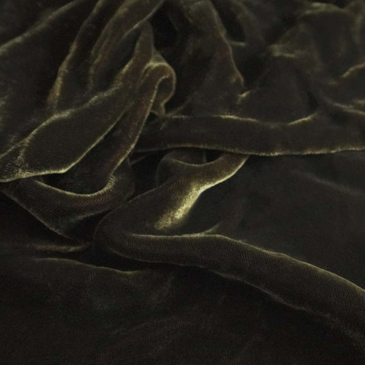 Silk Velvet by the yard in Dark Olive