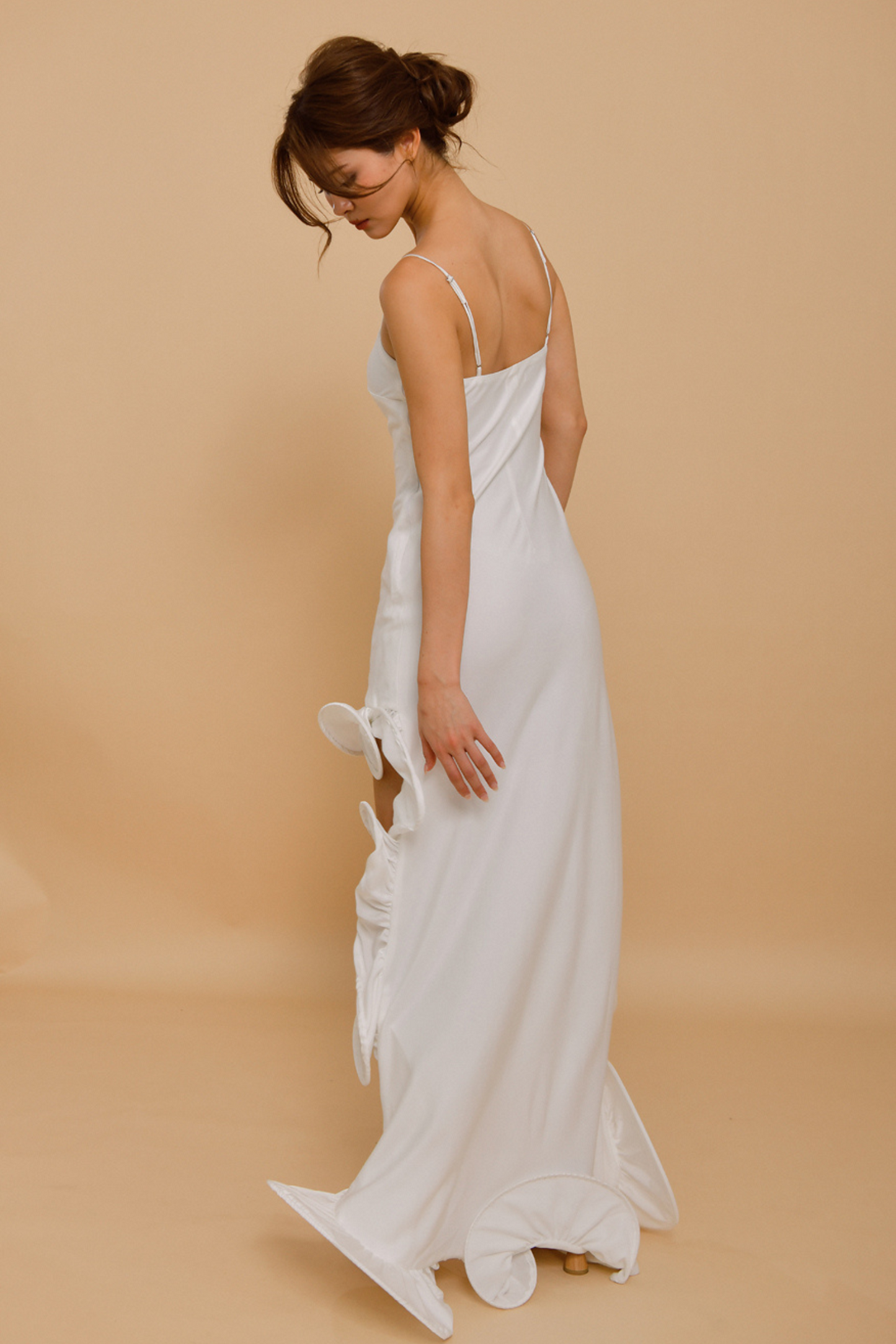 BLAIR Silk Wedding Dress with Ruffle Detail