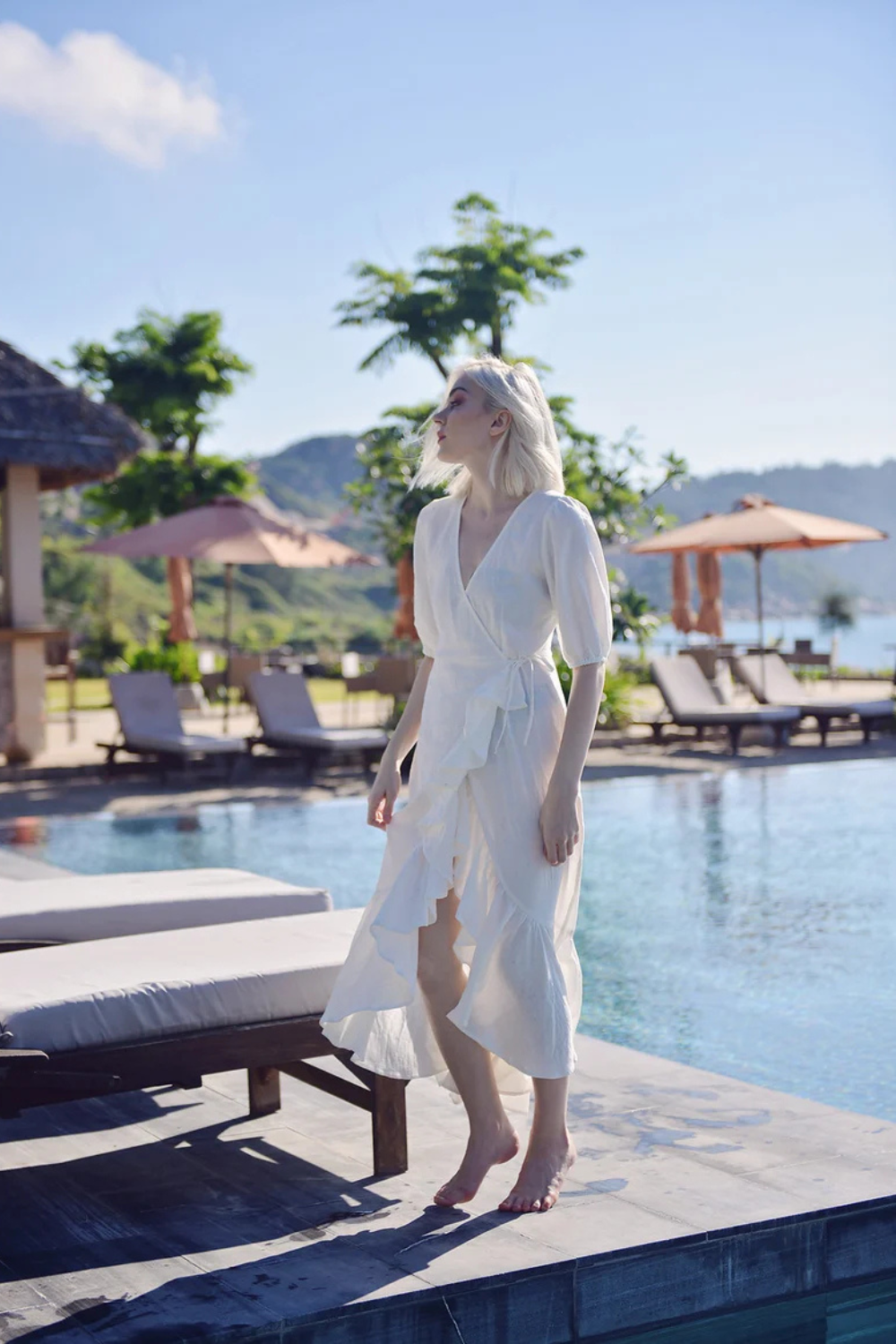 Organic Cotton Linen Wrap Dress
