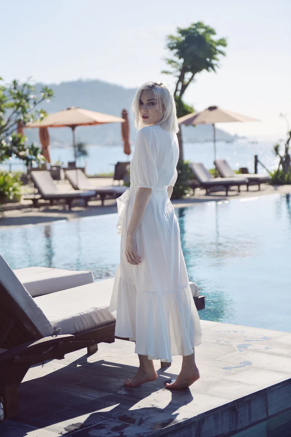 Organic Cotton Linen Wrap Dress