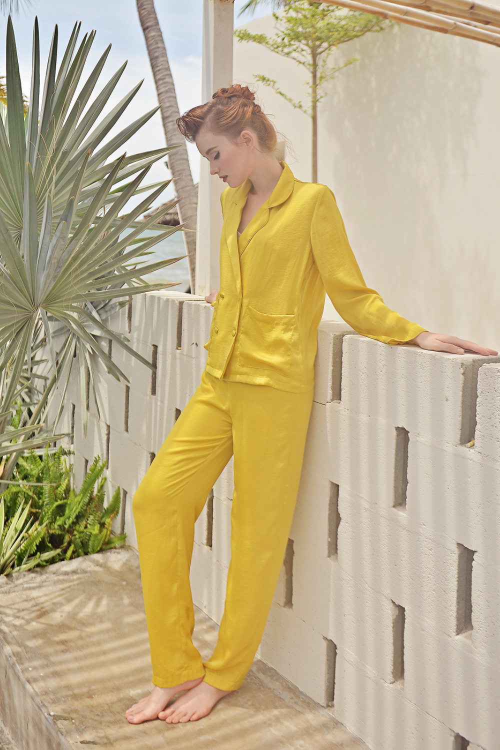 Classic Luxury Sleepwear Silk Pajama Set