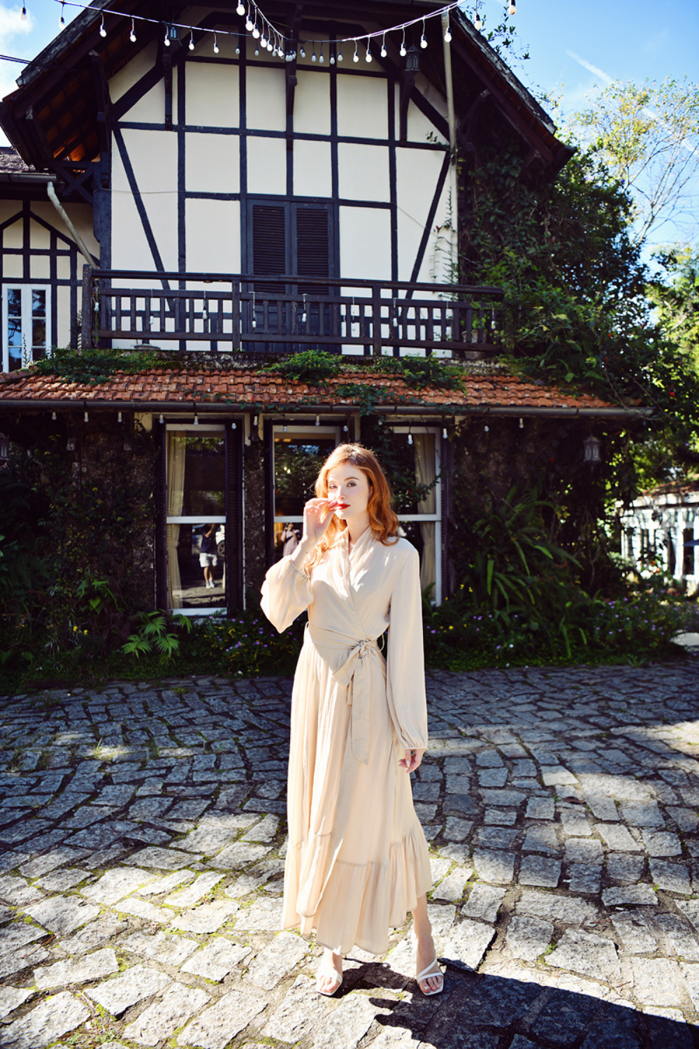 Tiered Hem Luxury Silk Kimono Robe