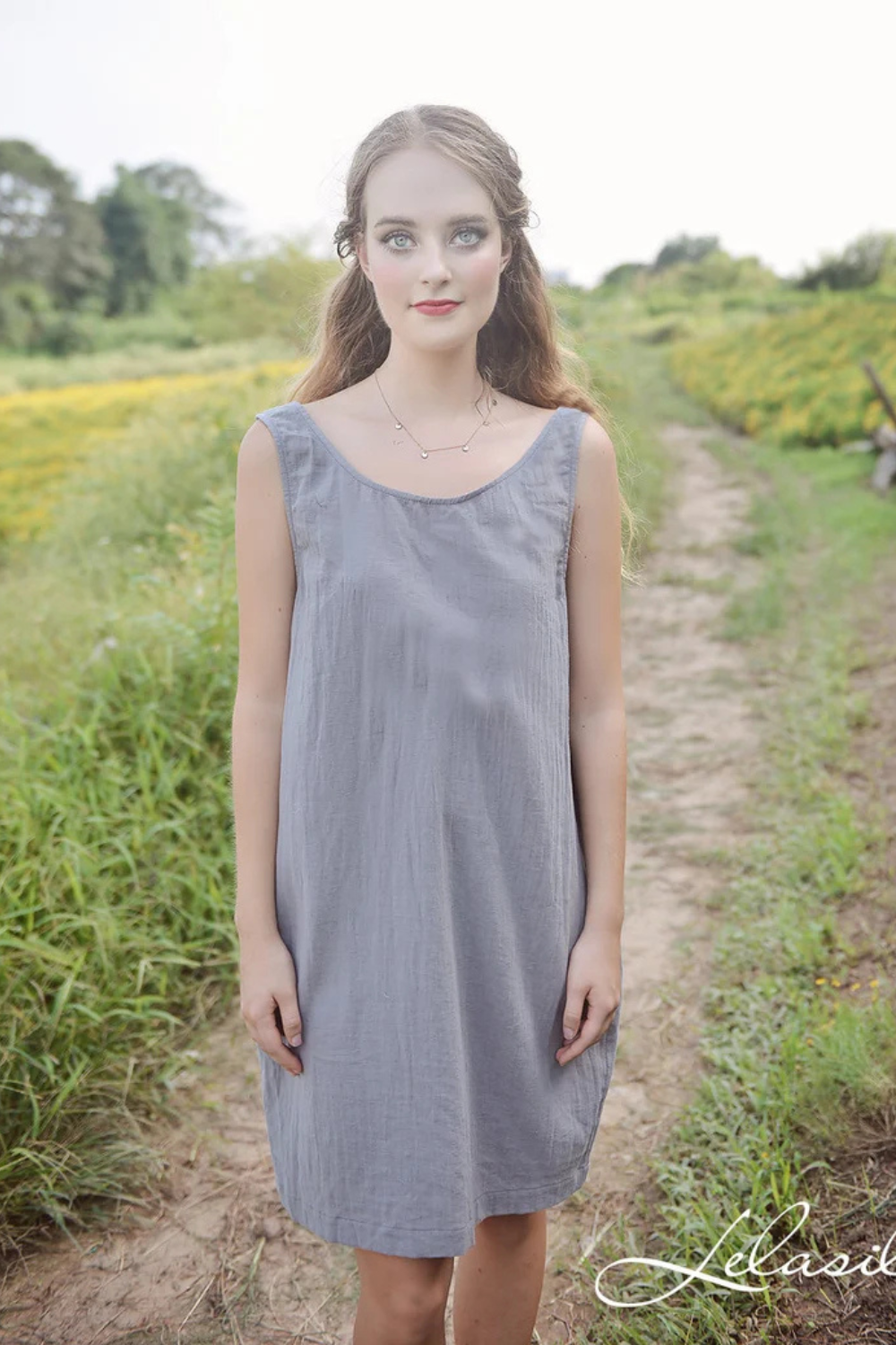 Linen Dress Lowback - Linen Casual Dress - Women Summer Dress - Cotton Slip Dress - Natural Cotton