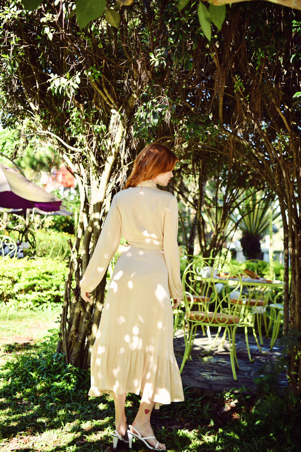 Tiered Hem Luxury Silk Kimono Robe