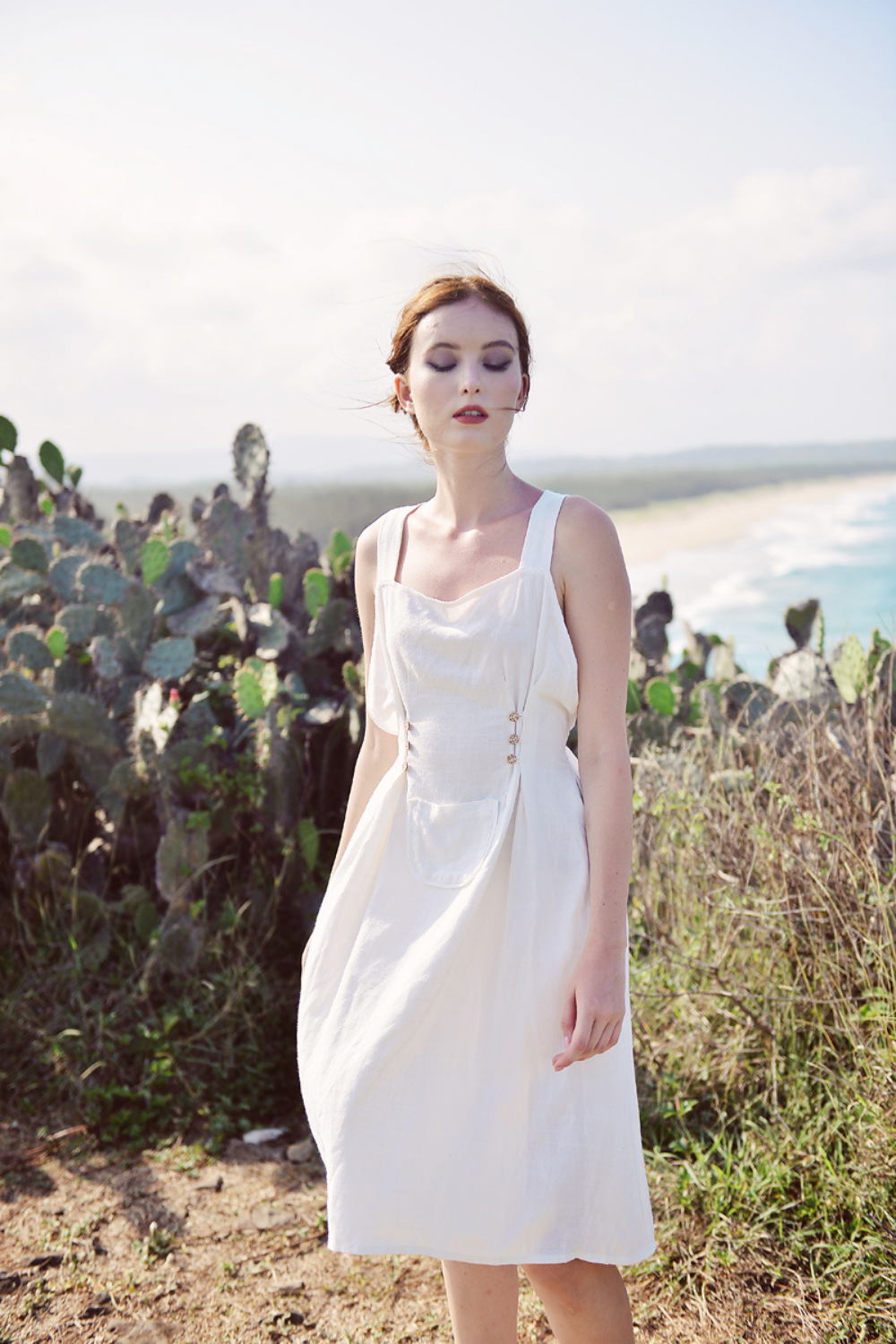 Organic Cotton Linen Pinafore Dress