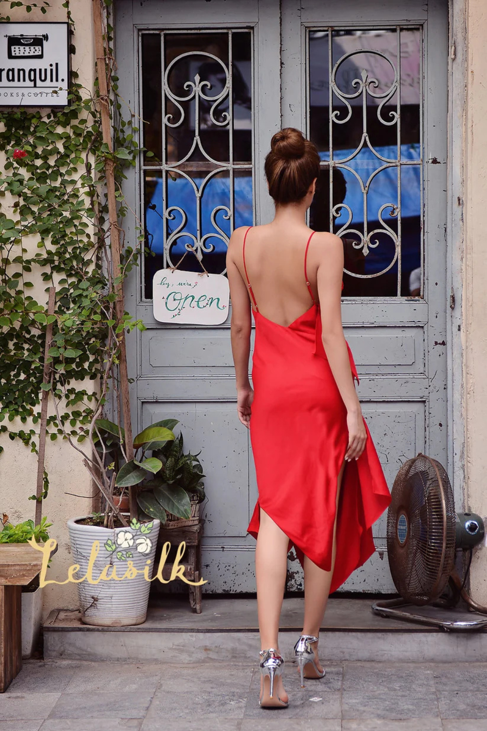 Tea-Length Midi Silk Dress