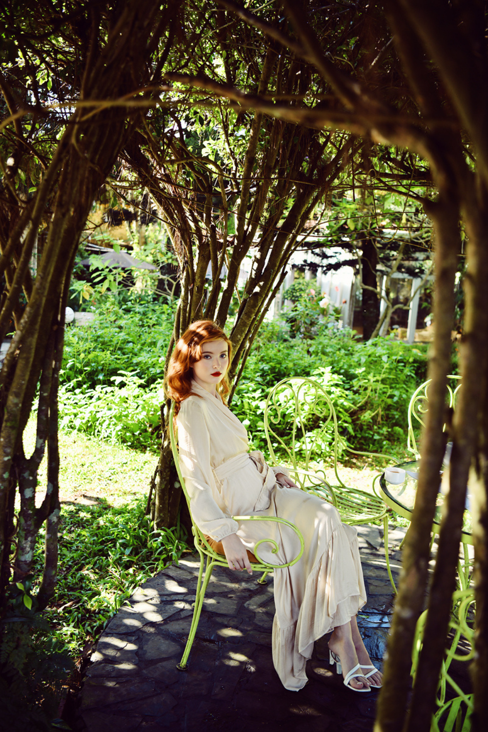 Tiered Hem Luxury Silk Kimono Robe
