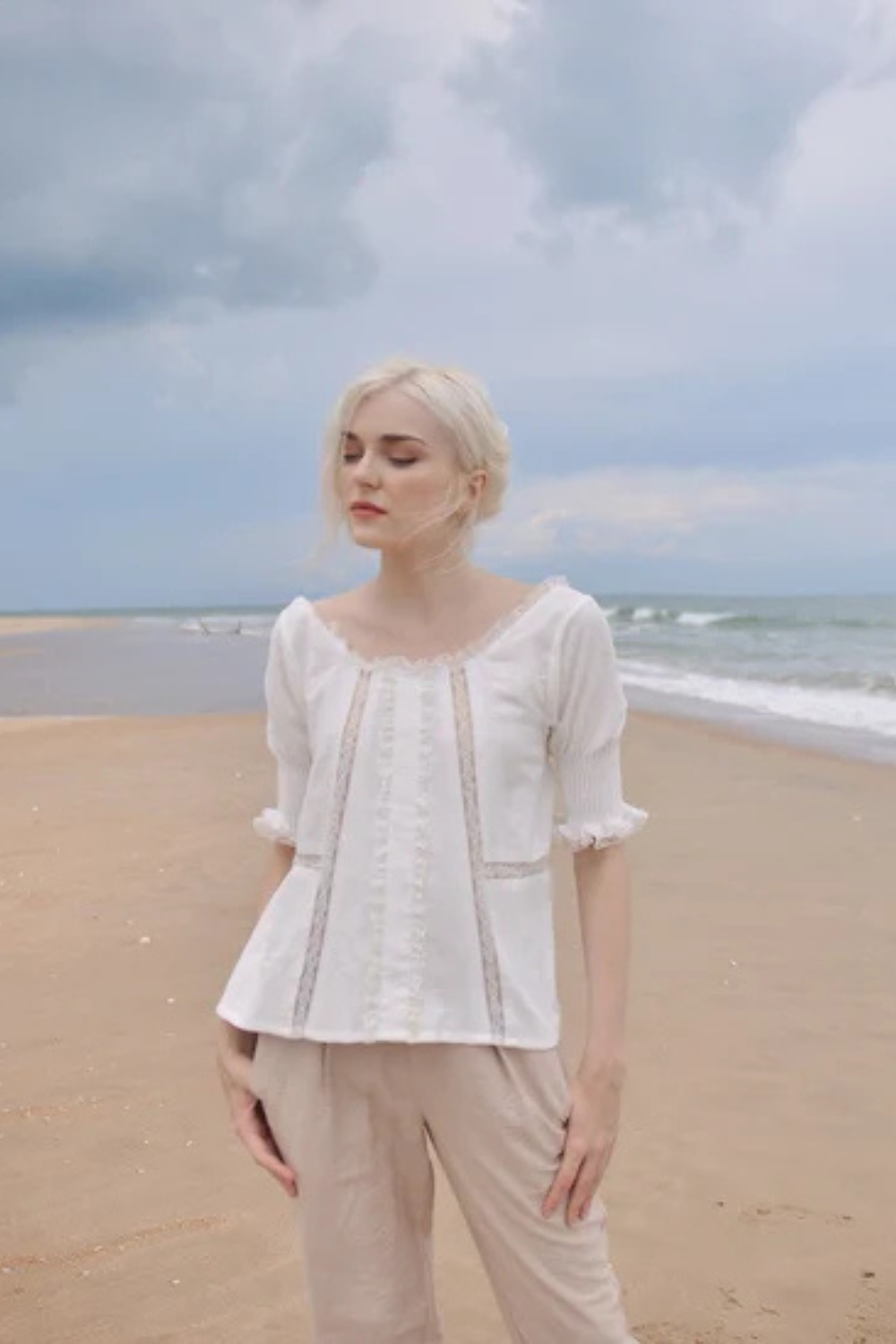 Women Linen Blouse -  Cotton Top for Women - Linen Loose Blouse - Cotton Summer Top