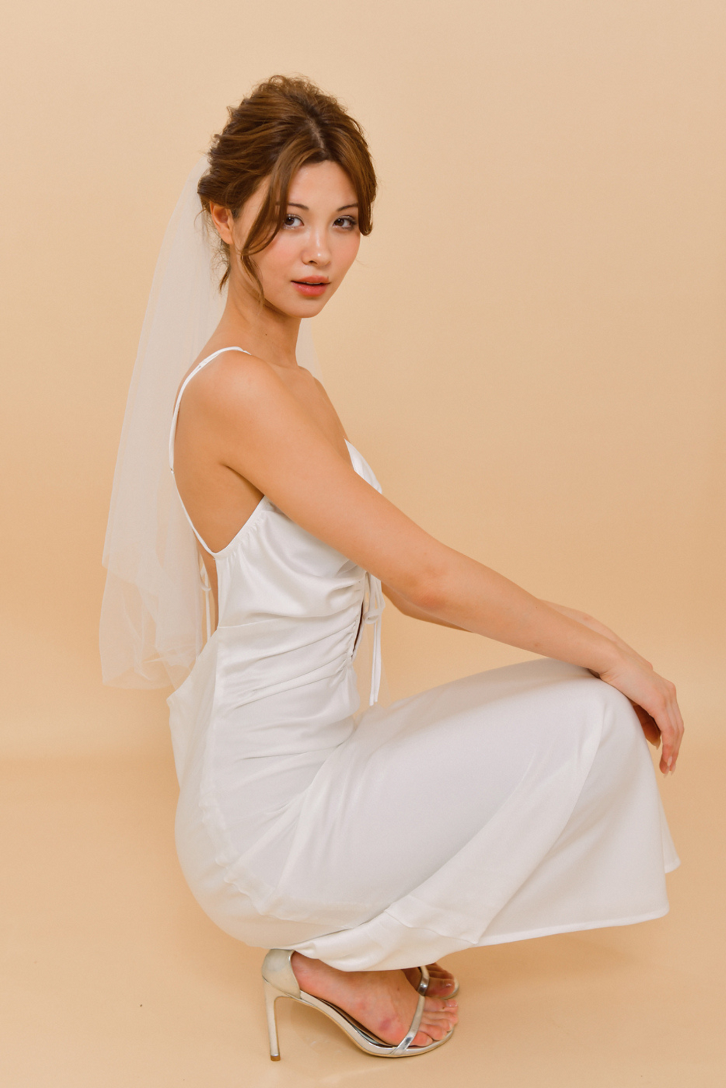 GIGI Spaghetti Strap Silk Wedding Dress