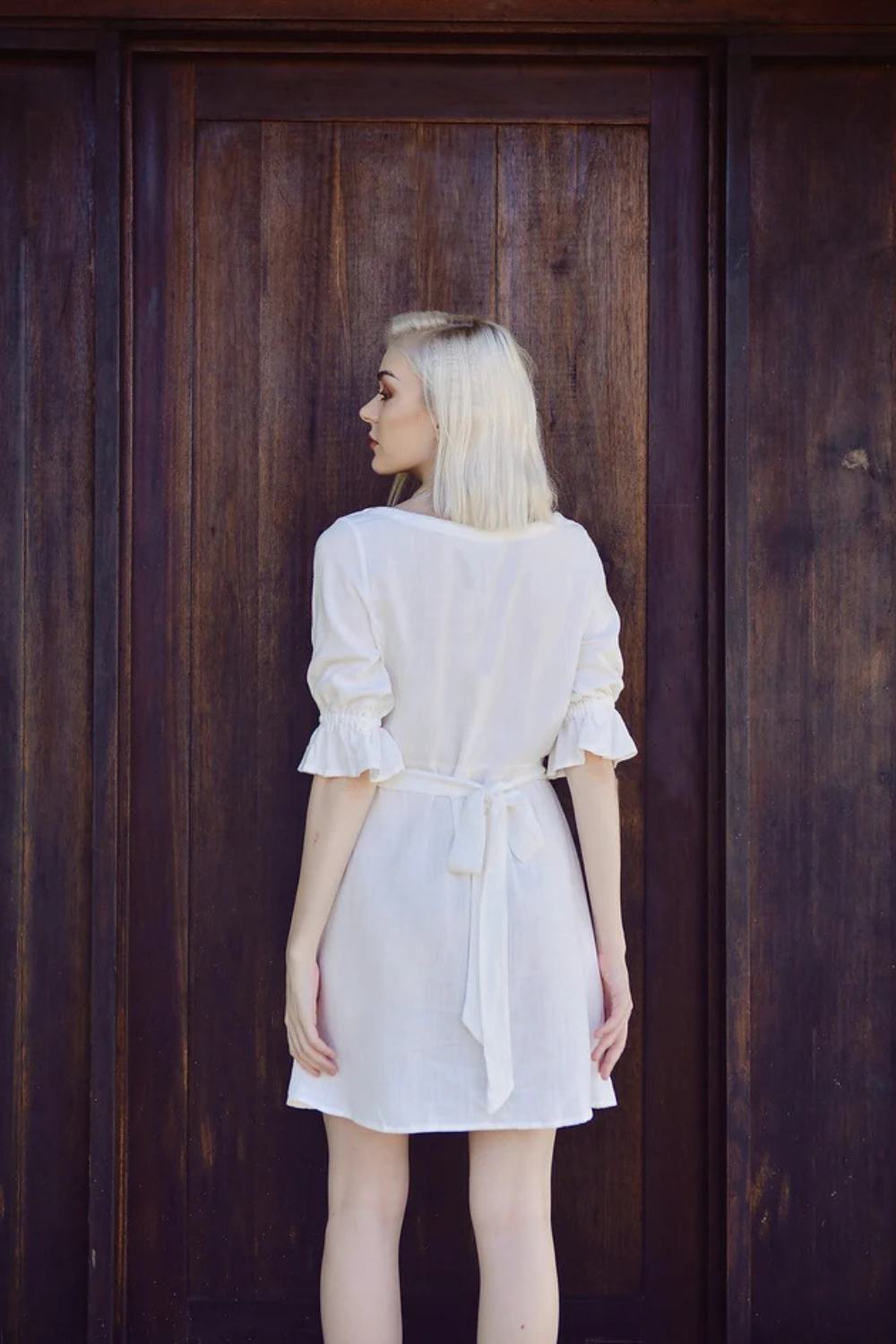 Linen Fit and Flare Mini Dress