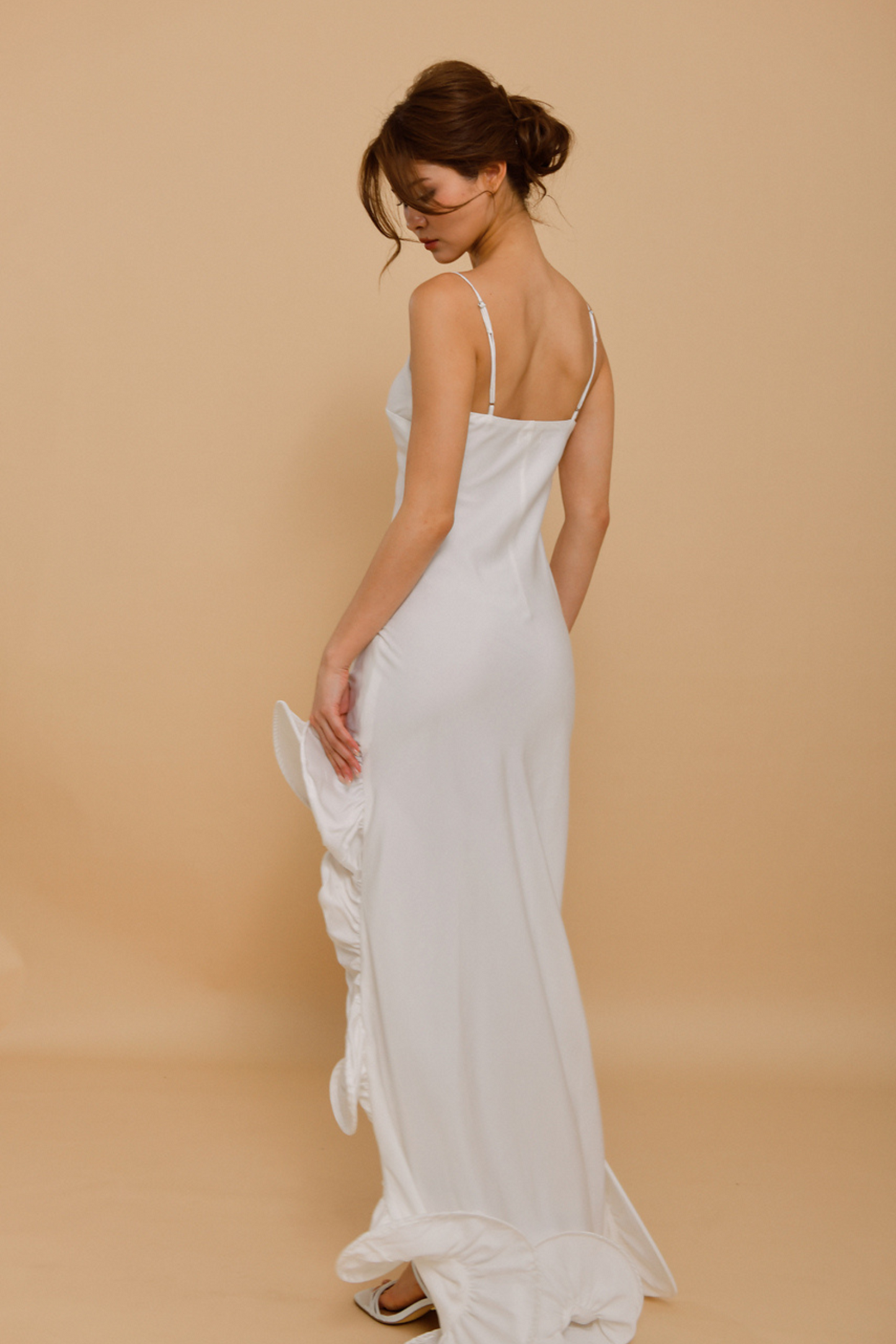 BLAIR Silk Wedding Dress with Ruffle Detail