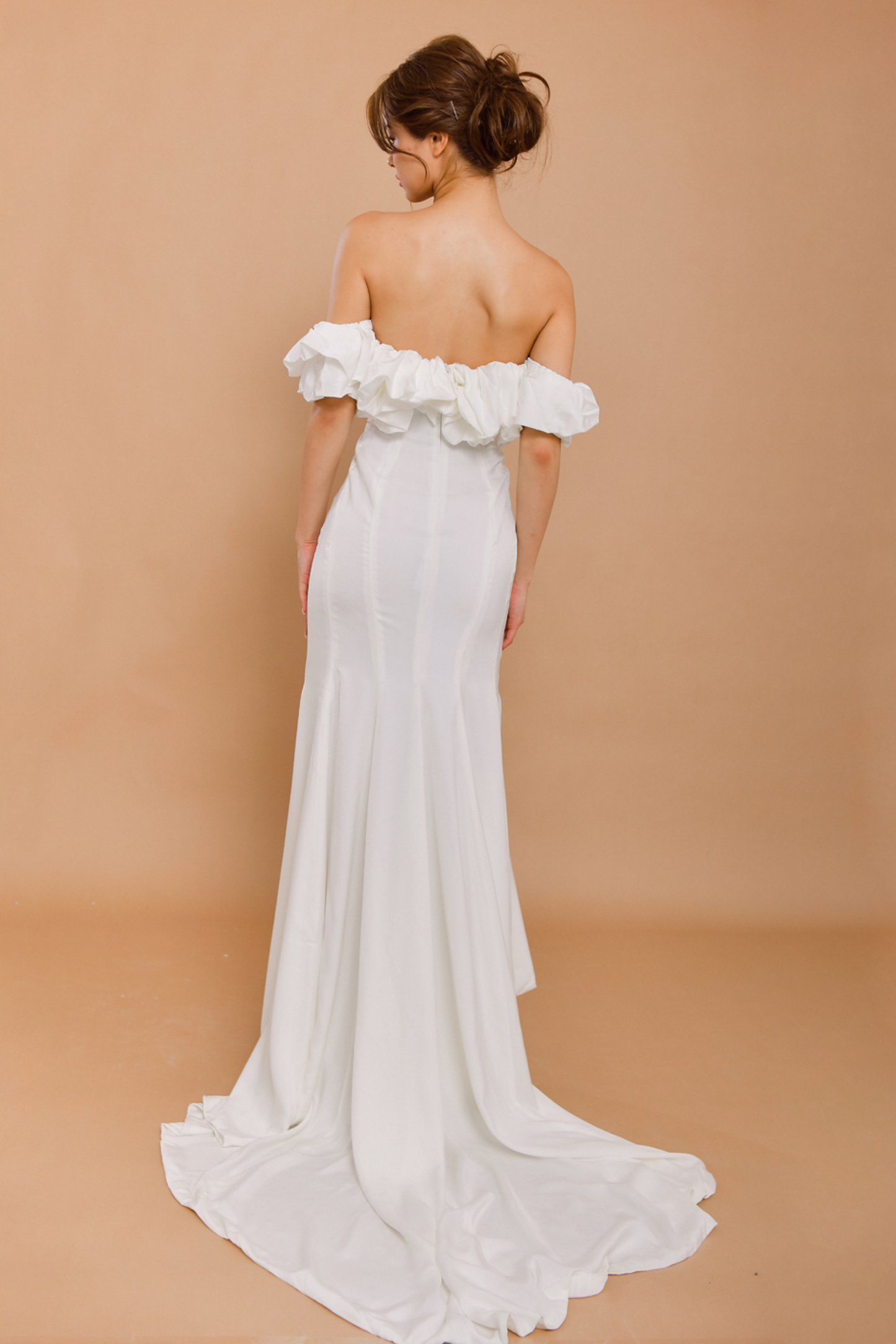 GISELLE Off-The-Shoulder Silk Wedding Dress