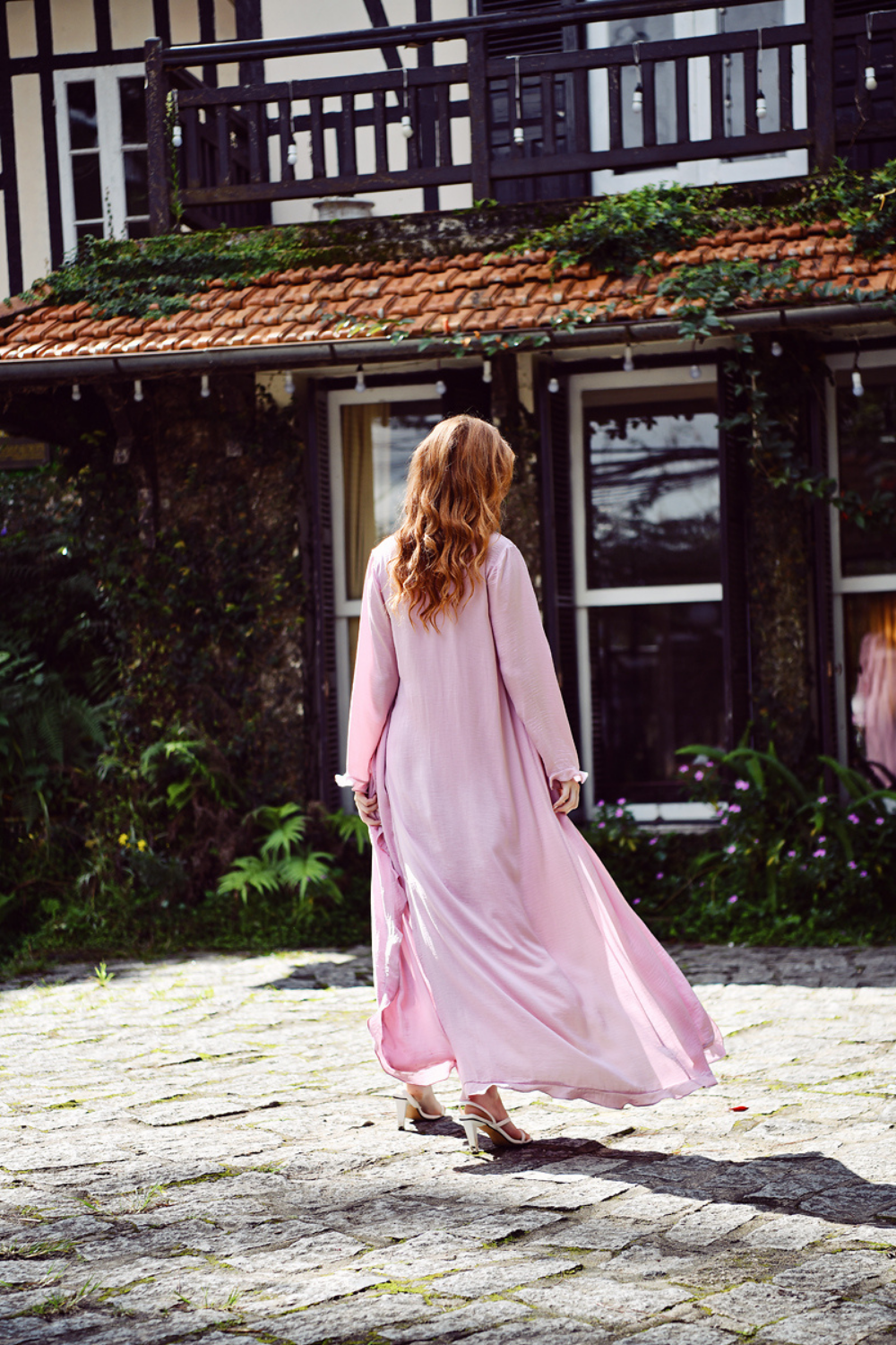 Ruffle Hem Luxury Silk Kimono Robe