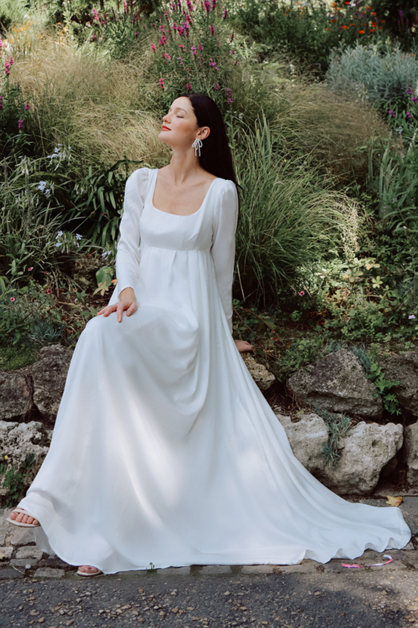 Lafayette Regency Silk Wedding Dress with Puffy Long Sleeves