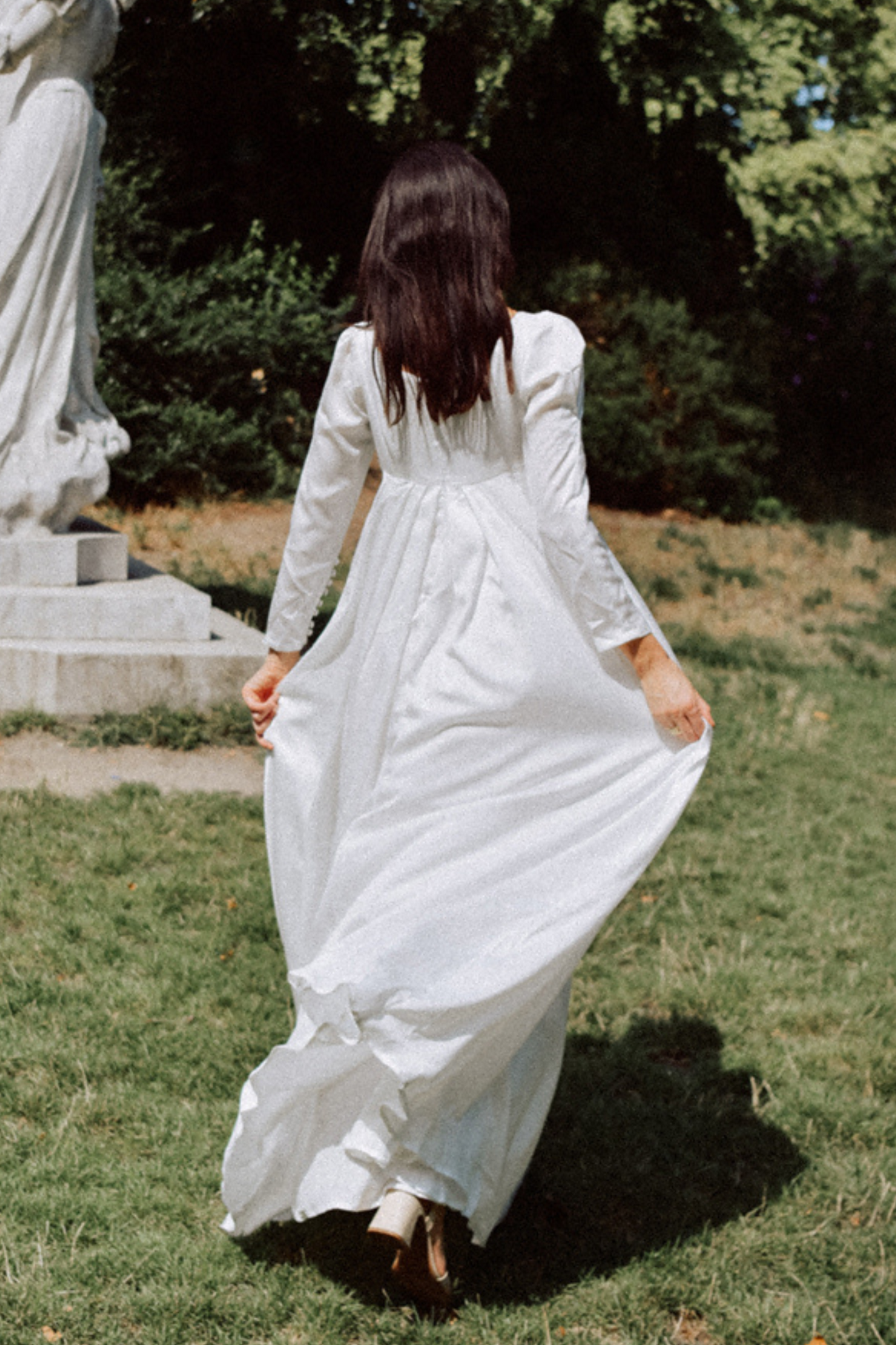 Lafayette Regency Silk Wedding Dress with Puffy Long Sleeves