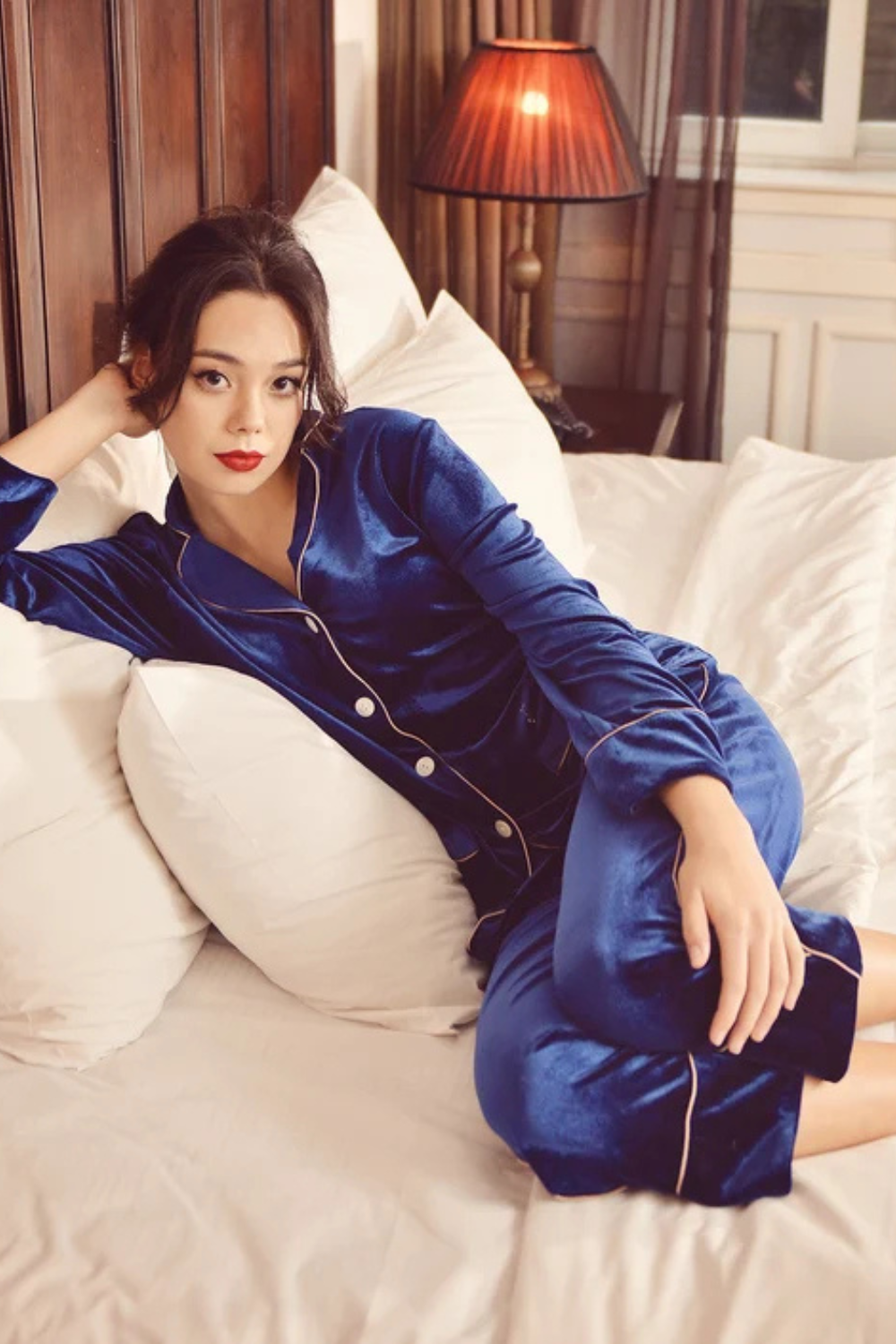 Velvet Pajamas Women - Royal Blue Pjs - Women Velvet Pjs - Christmas Pjs