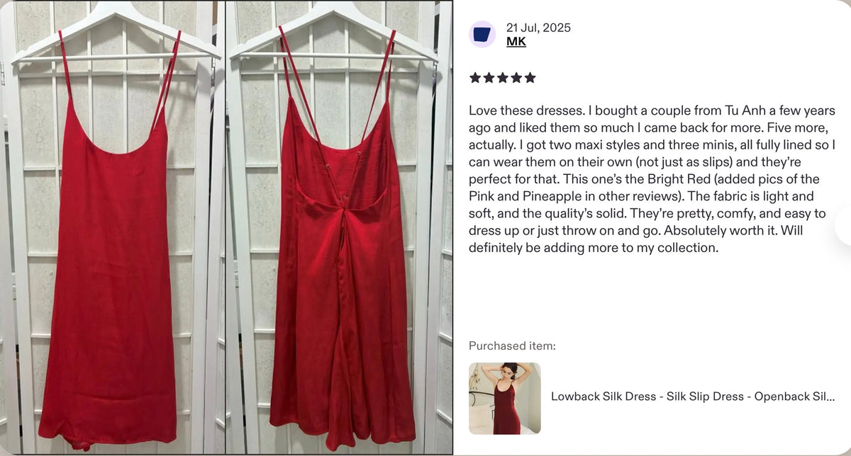 Openback Silk Slip Dress
