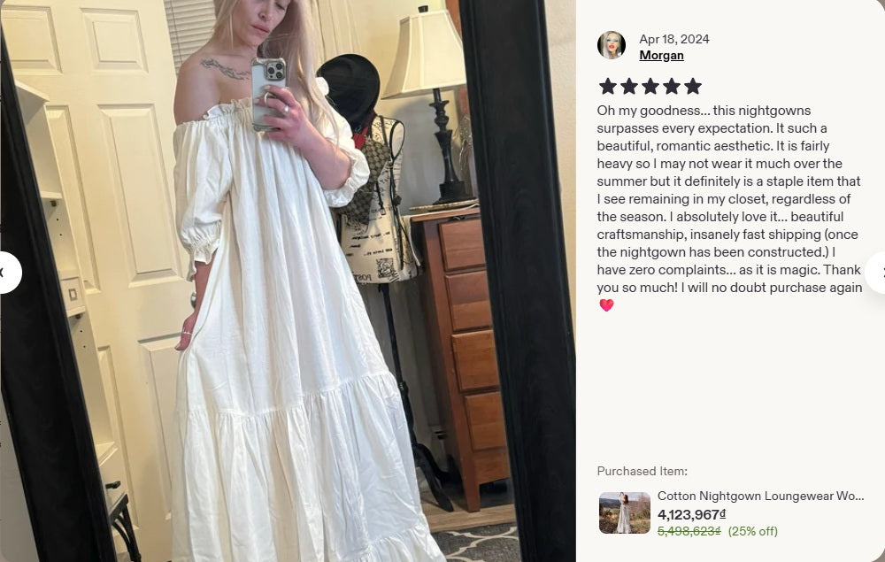 Maxi Gothic Ruffle Cotton Nightgown