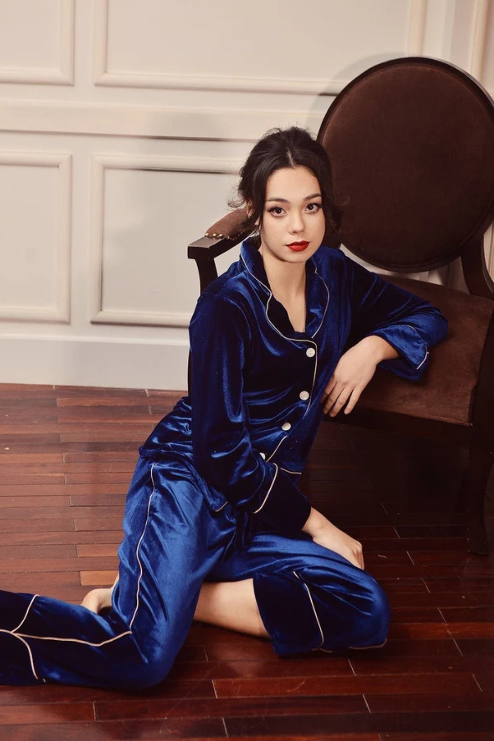 Velvet Pajamas Women - Royal Blue Pjs - Women Velvet Pjs - Christmas Pjs