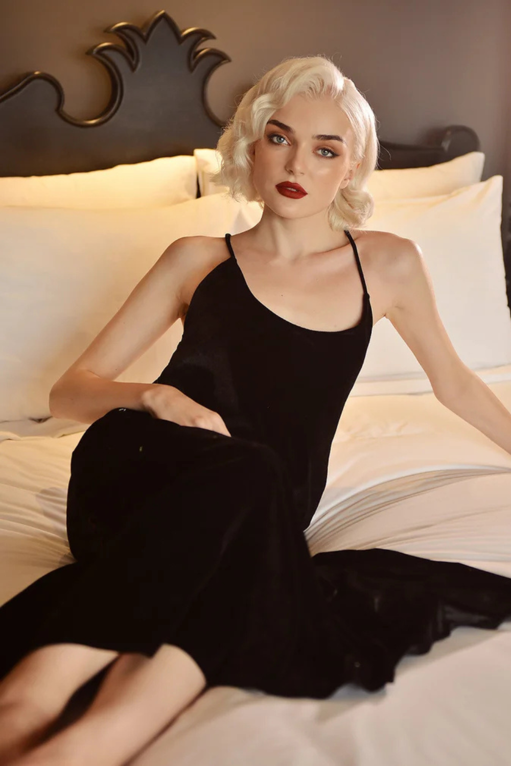 Velvet Openback Slip Dress - Velvet Slip Dress - Lowback Velvet Dress
