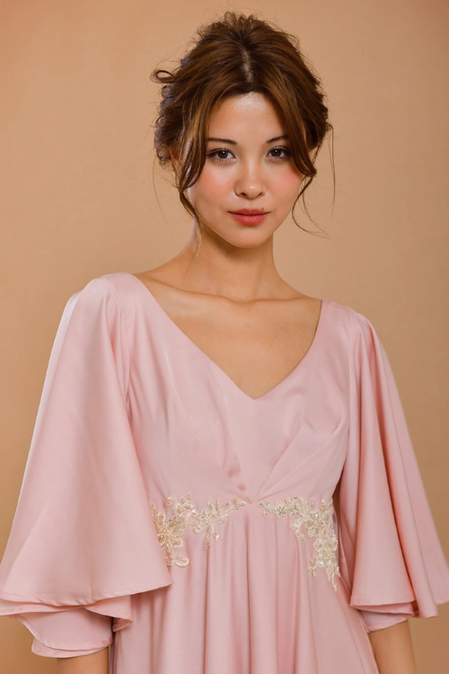 NATALIE Embellished Pink Silk Wedding Dress