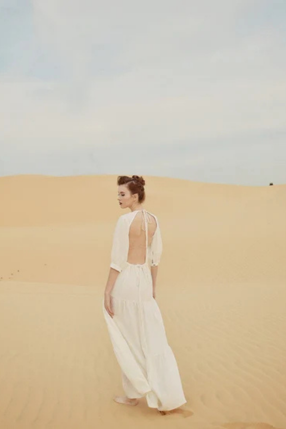 Backless Linen Maxi Dress