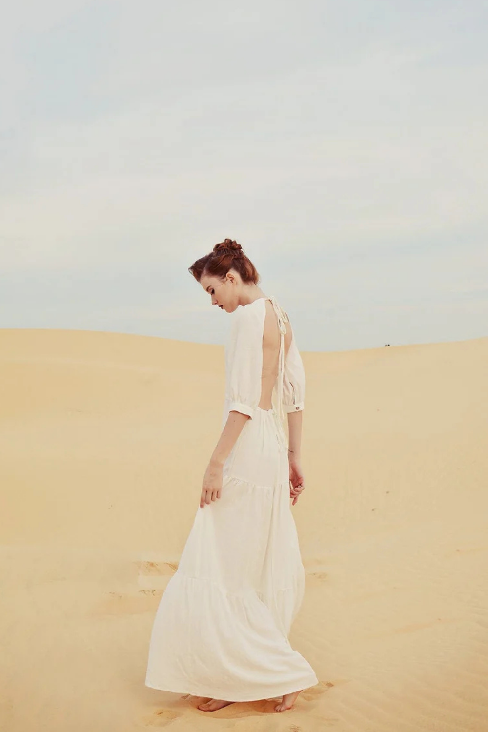 Backless Linen Maxi Dress