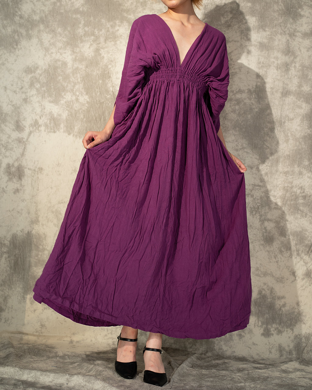 Linen Maxi Dress- Eggplant- Like New- Worn Once For Photoshoot