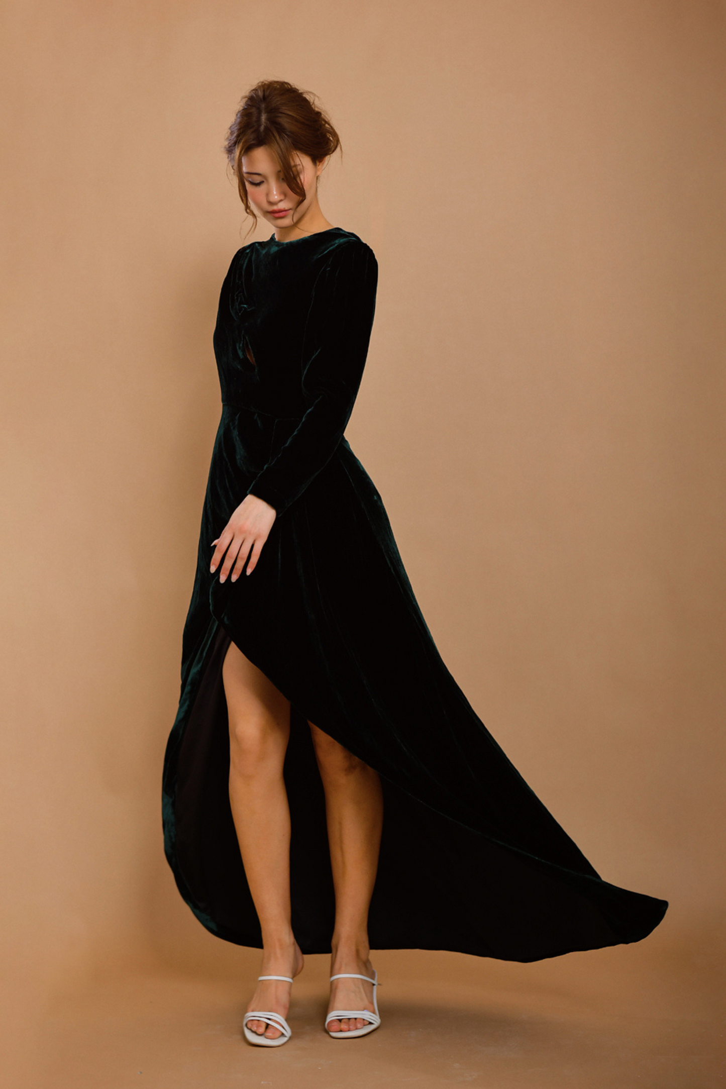 CAMILLE Slit Velvet Gown