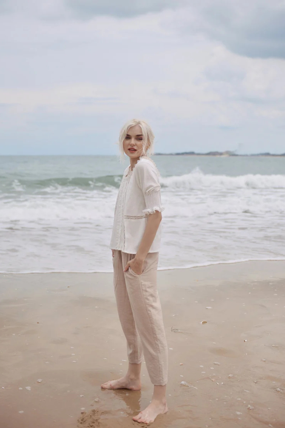 Women Linen Blouse -  Cotton Top for Women - Linen Loose Blouse - Cotton Summer Top