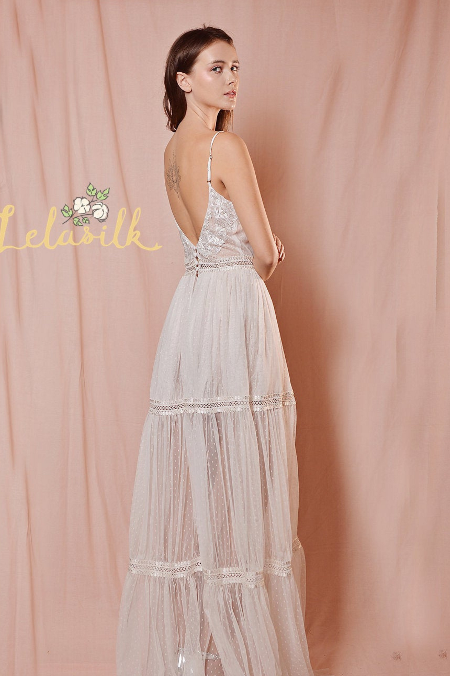 KIARA Embellished Low-Back Bridal Gown