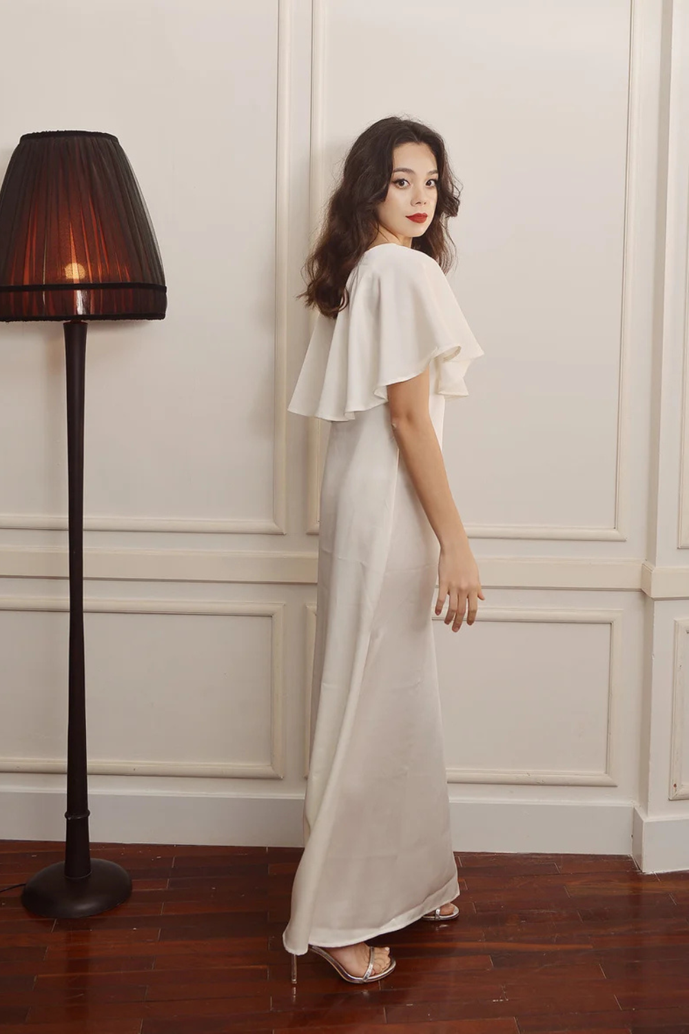 Ivory Silk Dress with Matching Cape