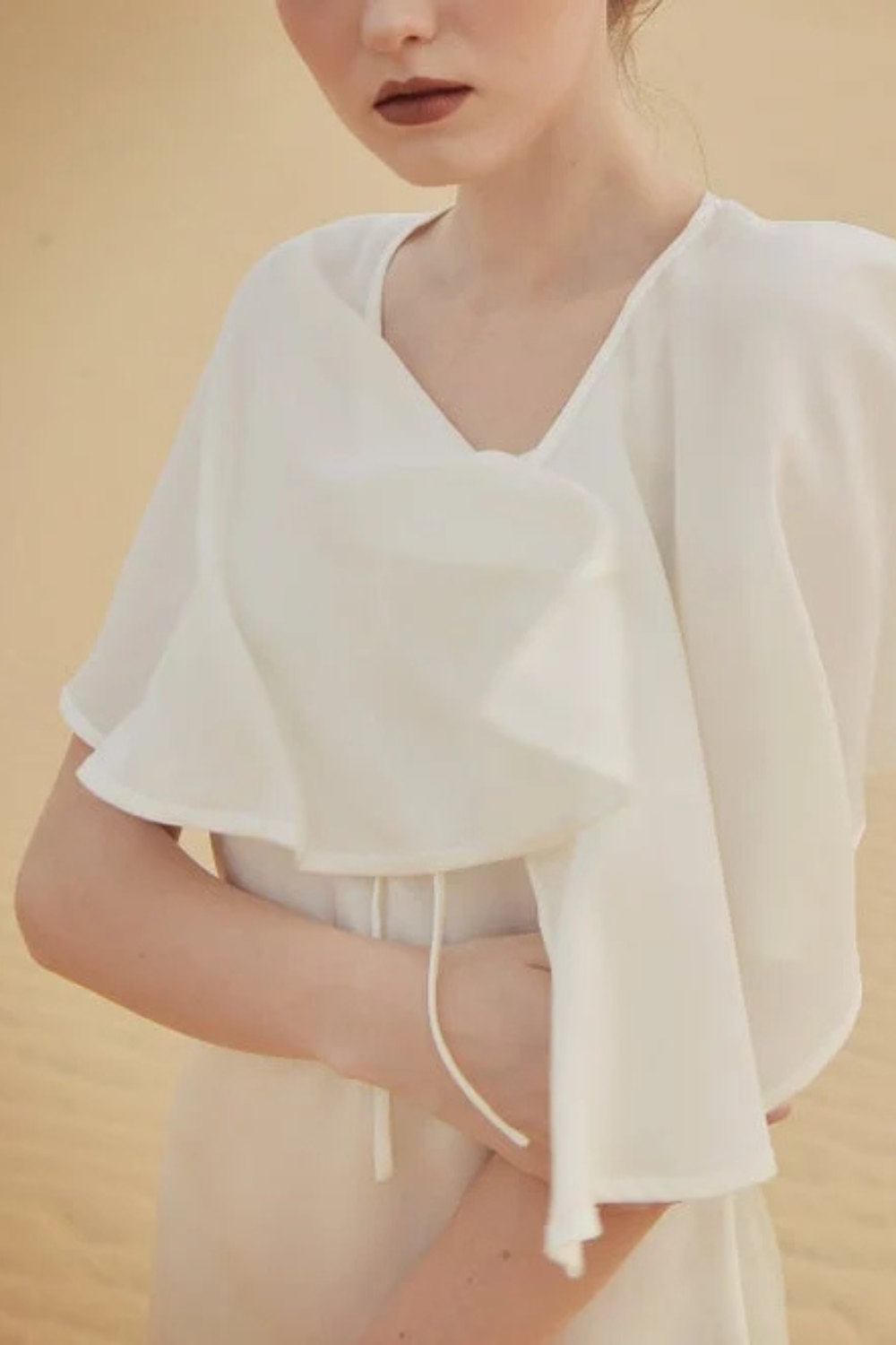 Ivory Silk Dress with Matching Cape