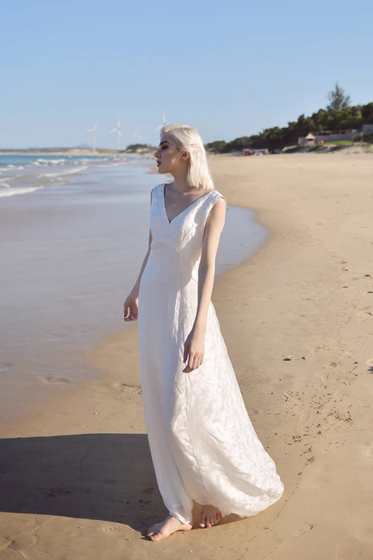 Aline Silk Wedding Dress - Vintage Inspired Gown - Silk Wedding Dress - Pure Silk Dress