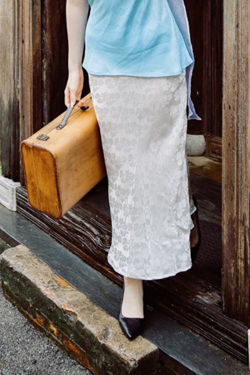 Esmée Heritage Mulberry Silk Midi Skirt