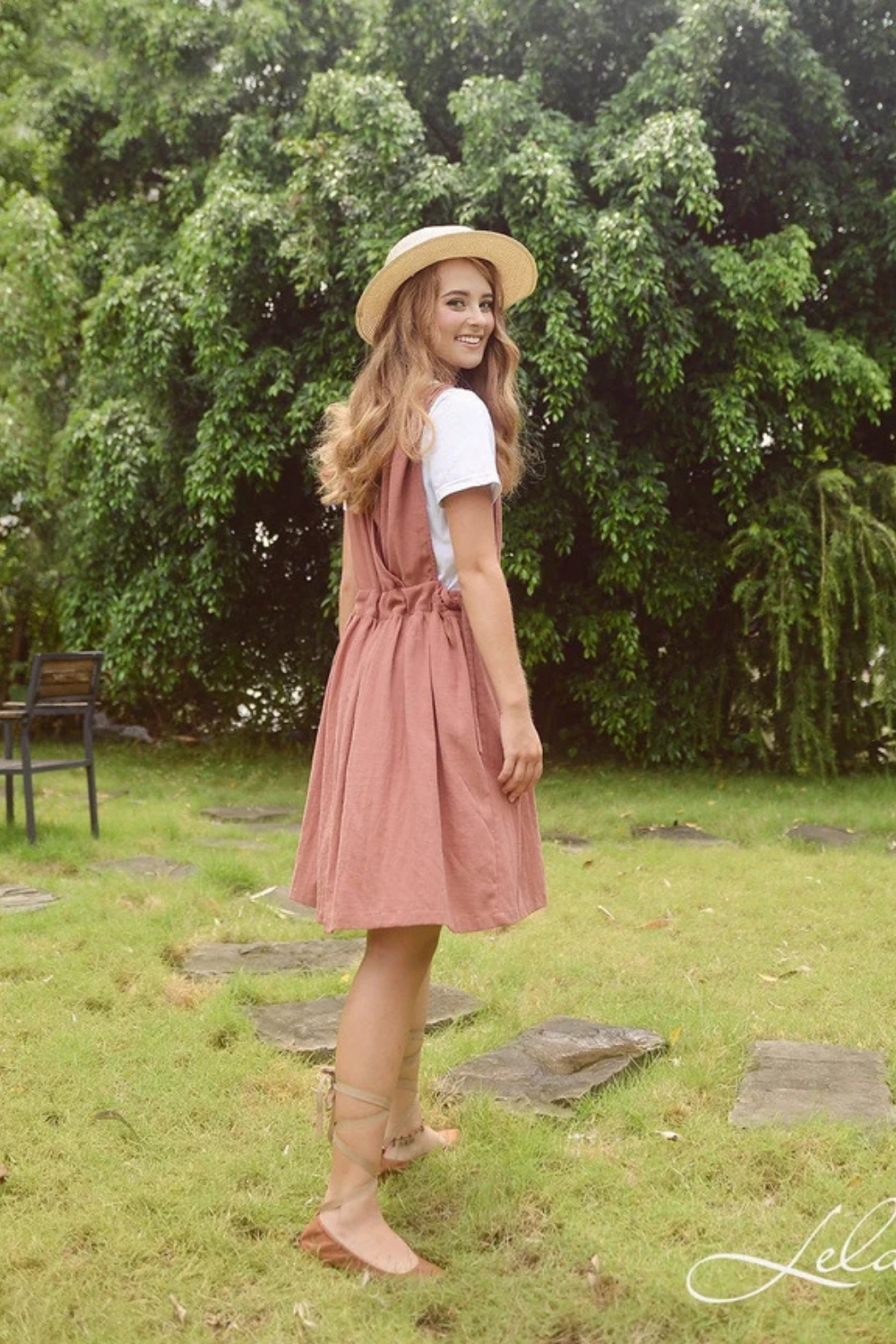 Linen Apron Dress - Cotton Pinafore Dress - Organic Clothing