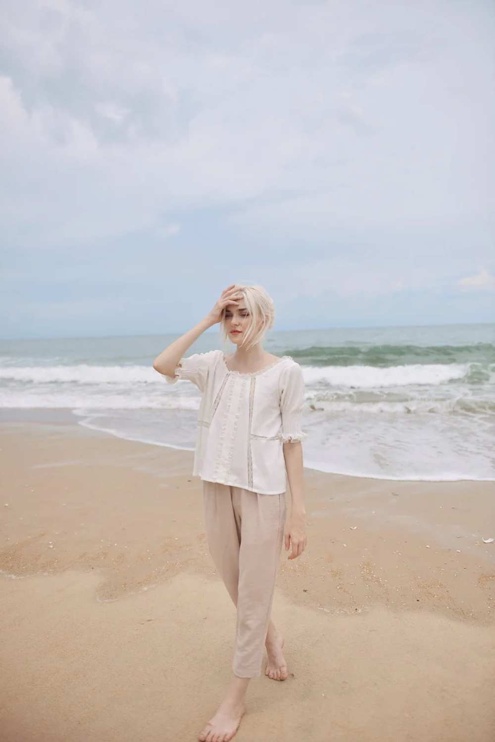 Women Linen Blouse -  Cotton Top for Women - Linen Loose Blouse - Cotton Summer Top
