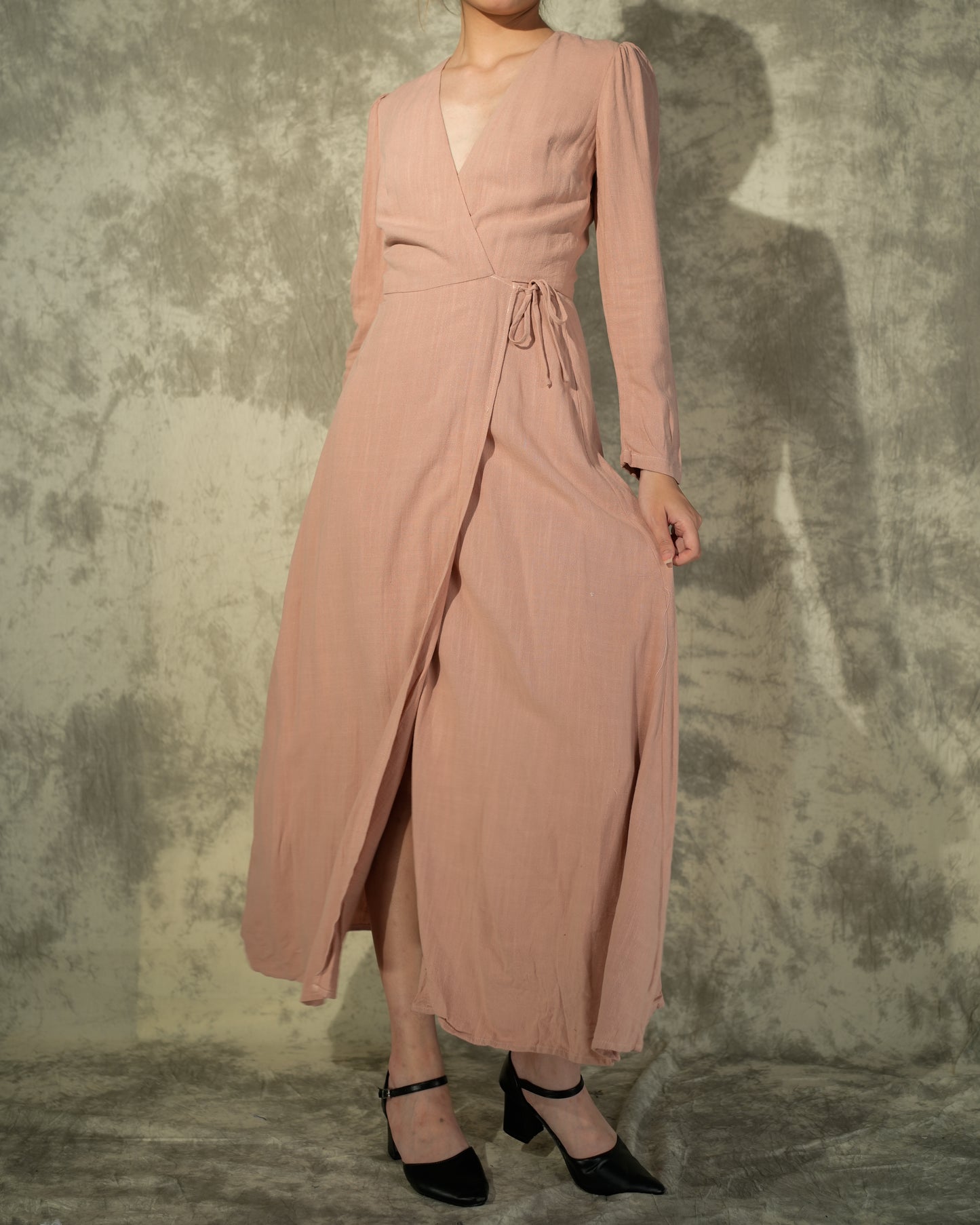 Long Sleeve Linen Maxi Dress