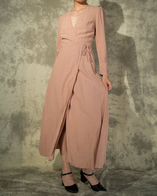 Long Sleeve Linen Maxi Dress