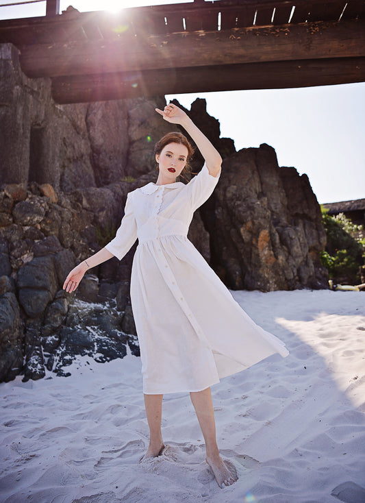 Elyse Linen Dress – Cottagecore Summer Linen Dress
