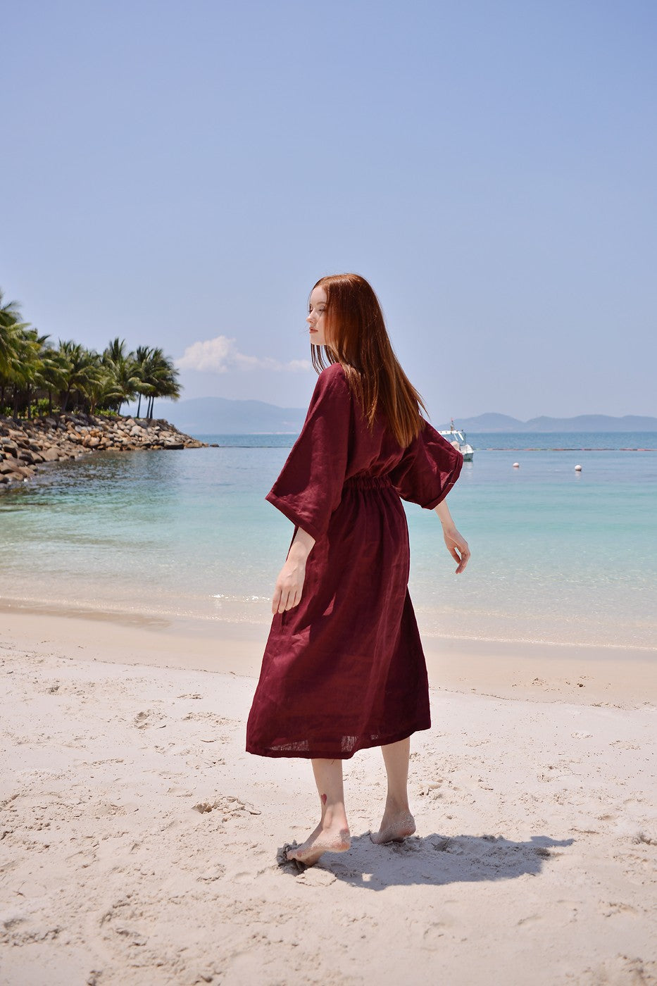 Iris Pure Linen Gathered Dress