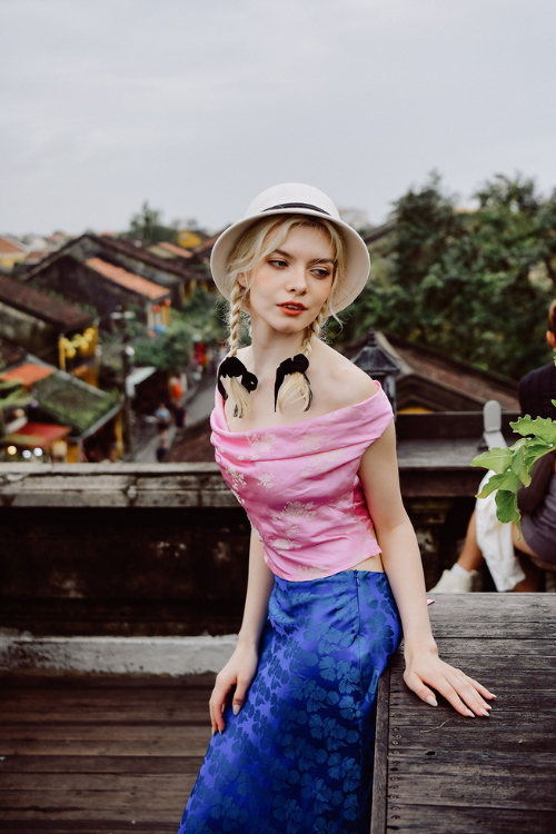 Pétale Multiway Heritage Mulberry Silk Top