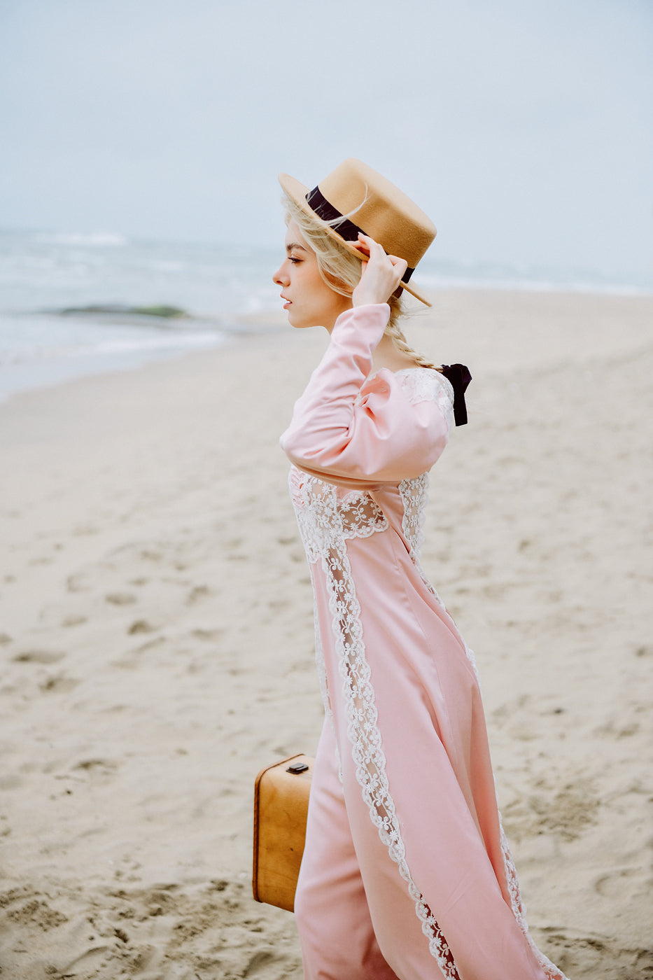 Corinne Maxi Silk Dress with Lace Details