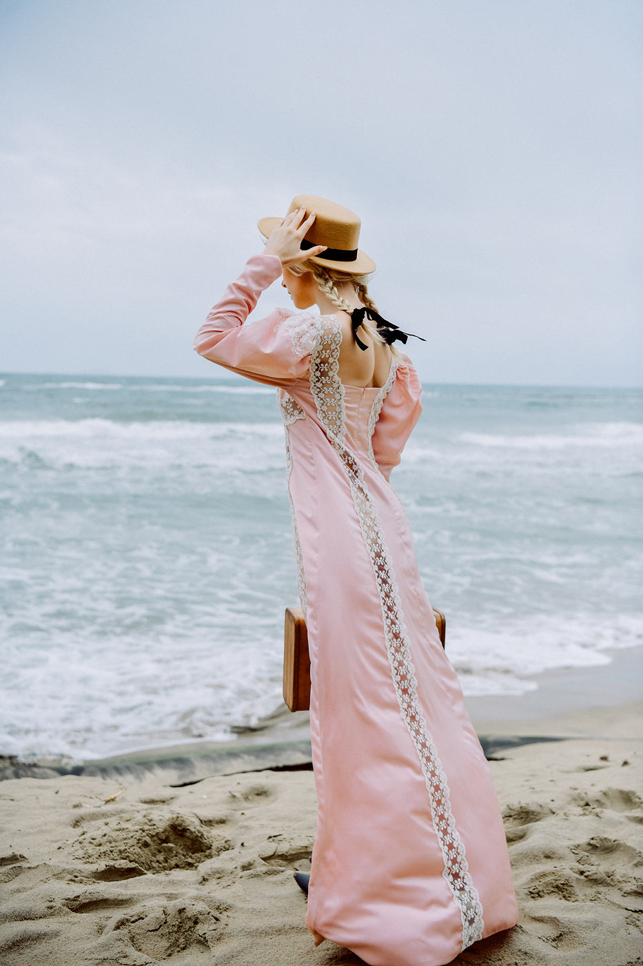 Corinne Maxi Silk Dress with Lace Details