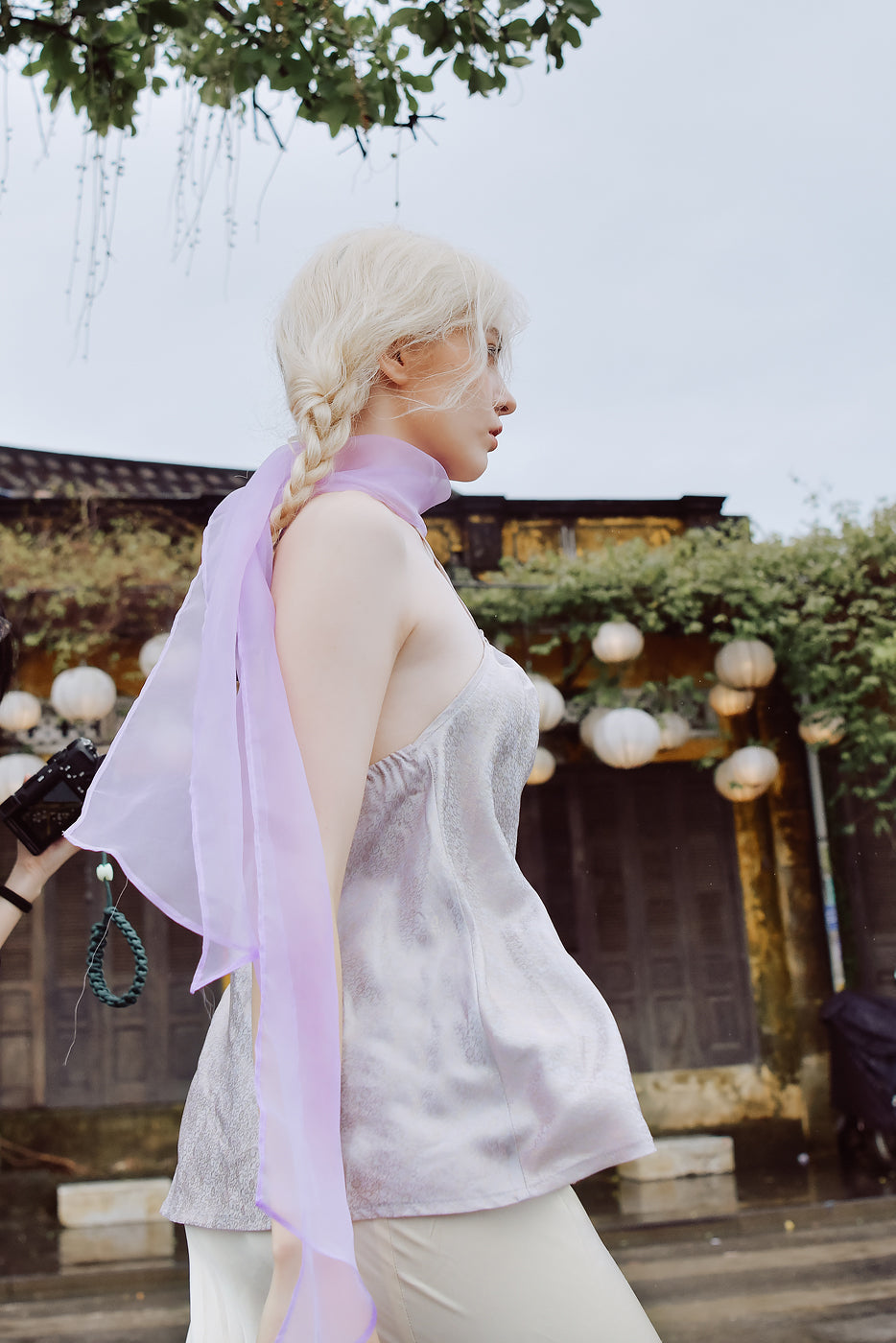 Lotus Halter Neck Heritage Mulberry Silk Top